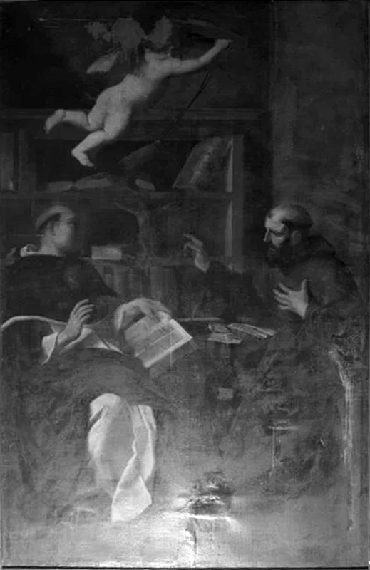 85-Andrea Sacchi-San Tommaso d'Aquino e San Bonaventura da Bagnoregio -Biblioteca Comunale, Ostra, Ancona  